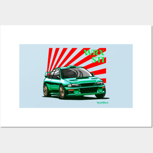 WRX sti illustration vector art Posters and Art